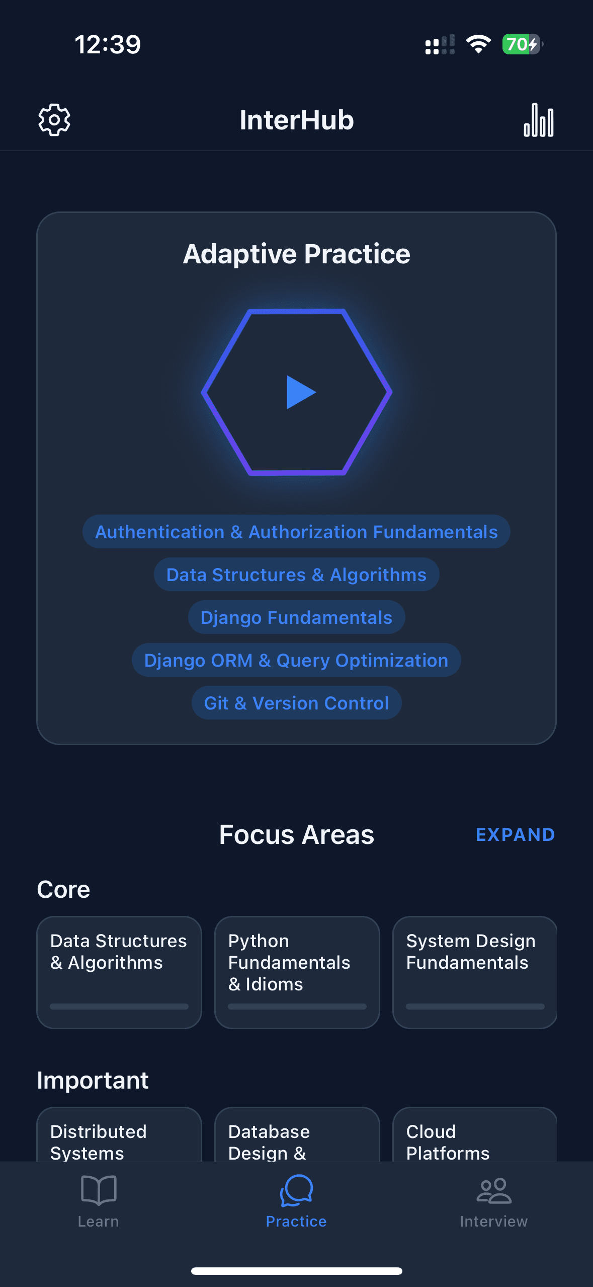 Adaptive learning sessions